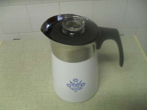 (OR)  A CORNINGWARE 6 CUP ESPRESSO STOVE TOP COFFEE POT