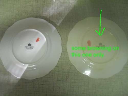 2x  ROYAL ALBERT YELLOW &GOLD TRIM SIDE PLATES - 16cm across