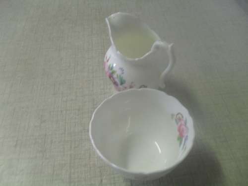 *#  VINTAGE`OLD COALPORT` SUGAR BASIN & CREAM /MILK JUG