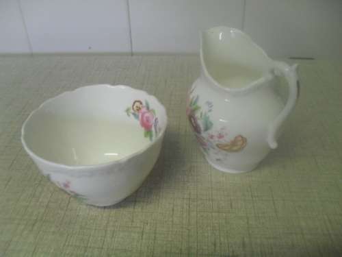 *#  VINTAGE`OLD COALPORT` SUGAR BASIN & CREAM /MILK JUG
