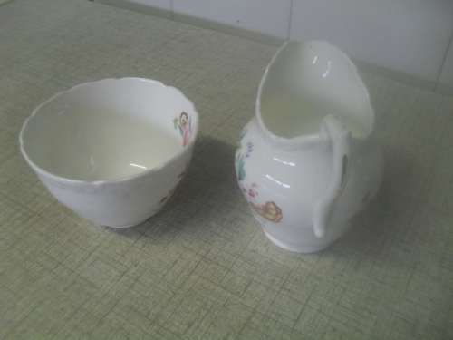 *#  VINTAGE`OLD COALPORT` SUGAR BASIN & CREAM /MILK JUG
