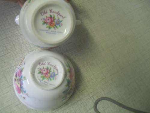 *#  VINTAGE`OLD COALPORT` SUGAR BASIN & CREAM /MILK JUG