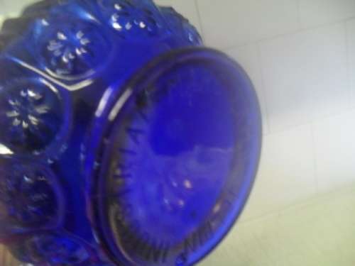 (JEr) A GORGEOUS COLBALT BLUE GLASS JELPIN INDUSTRIAL MARC LAMP.