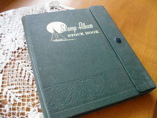 A VINTAGE STAMP ALBUM 606 STOCK BOOK