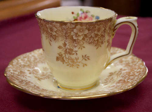CROWN STAFFORDSHIRE COFFEE CUP AND SAUCER - SEE PHOTOS TO APPRECIATE