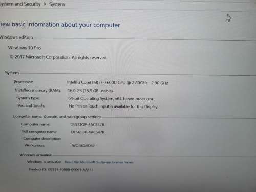 Dell Latitude Business Laptop E7480 i7 7th gen/16gb/250gb