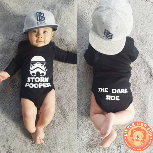 Star Wars Baby Onesie - Baby Grow - Baby bodyvest- Storm Pooper - The Dark Side Star Wars Onesie
