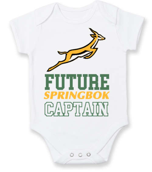 PERSONALISED SPRINGBOK RUGBY Baby Grow with NAME & NUMBER/Future Springbok Captain / baby shower