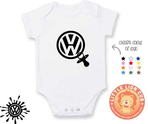 VW logo Dummy baby grow/ VW baby /VeeDub/ VW enthusiast / VW onesie / Volkswagen