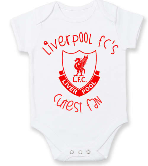 PERSONALISED LIVERPOOL FC Baby Grow with NAME & NUMBER/Liverpool FC's Cutest Fan Onesie