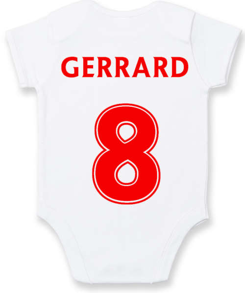 PERSONALISED LIVERPOOL FC Baby Grow with NAME & NUMBER/Liverpool FC's Cutest Fan Onesie