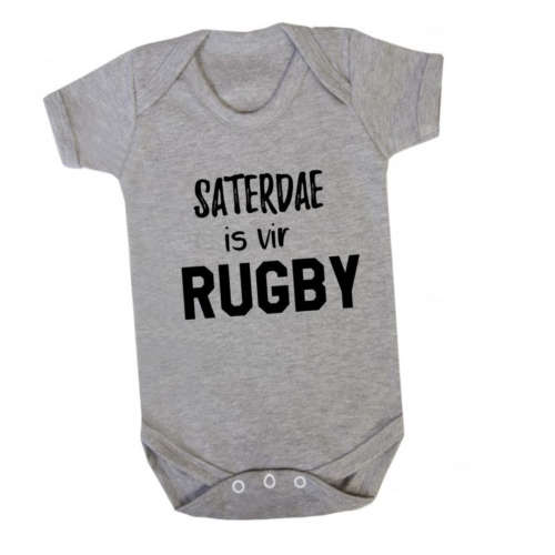 Saterdae is vir RUGBY baby onesie / Afrikaans Baby Shower / Baby Gift / Rugby baby grow