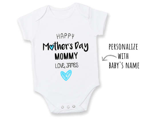 PERSONALISED Mother`s Day babygrow for BOY/ Mother`s Day Baby Outfit/Mother`s Day Gift from Son