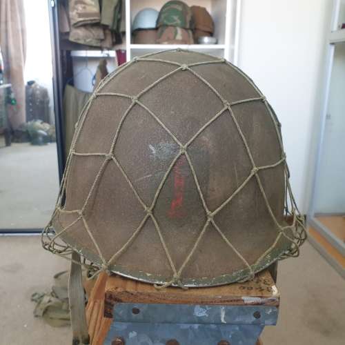 American helmet and medal frame from ww2