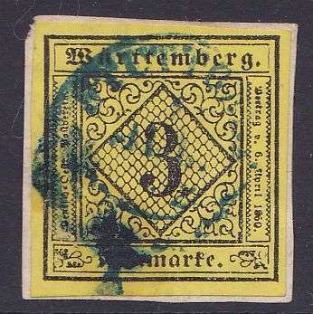Wurttemburg imperforated  fine used.