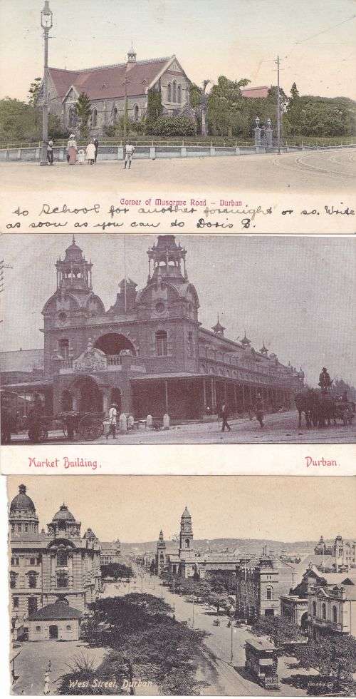Union early postcards depicting Durban used lot.