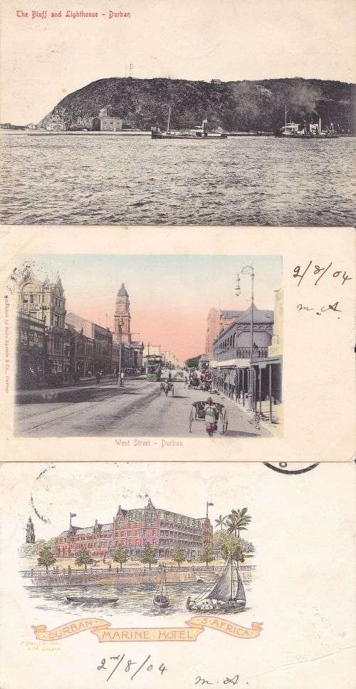 Union early postcards depicting Durban used lot.
