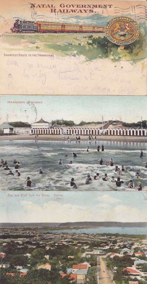 Union early postcards depicting Durban used lot.