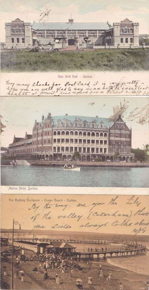 Union early postcards depicting Durban used lot.