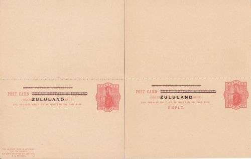 Zululand Queen Victoria stationery cards (x2).
