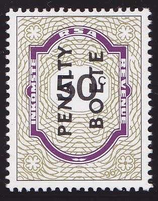 South Africa revenue PENALTY 50c (1996 issue) mint Barefoot 94.