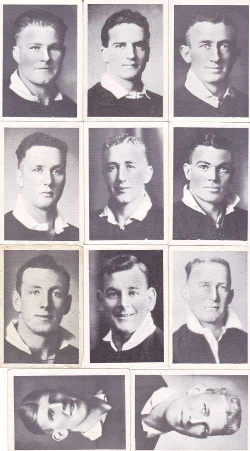 New Zealand Rugby 1937 All Blacks (x21) cards issued Cape Town.