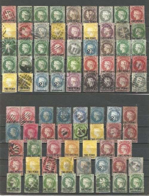 St Helena scarce grouping Queens heads high value.