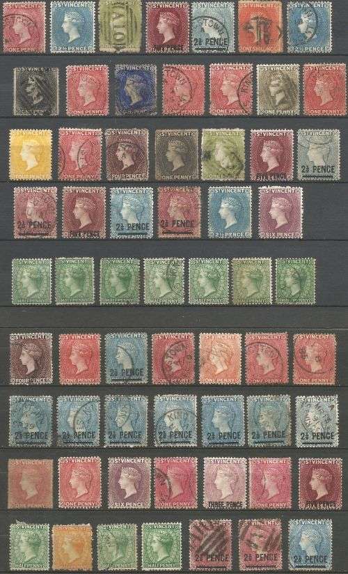 St Vincent Queen Victoria (x62) stamps good grouping.