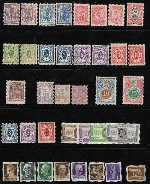 World Clearance lot on album pages, as received.