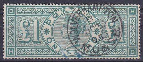 Queen Victoria one pound fine used small crease back catalogue value R12000 plus.