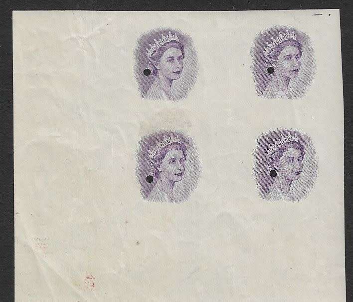 Rhodesia and Nyasaland printers file copy vignette imperforated block of (x4).