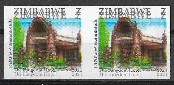 Zimbabwe variety 2021 imperforated Z value double print (x2)