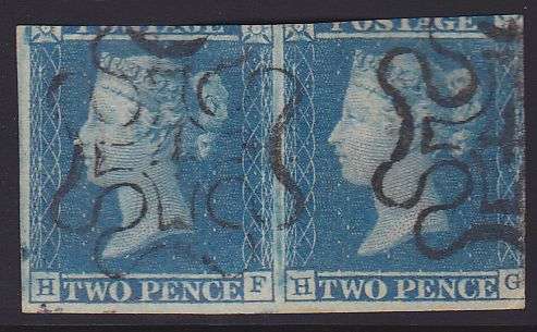 Great Britain Queen Victoria penny blues.