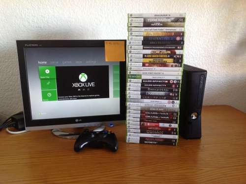 Xbox 360 Slim & Games Bundle in good condition