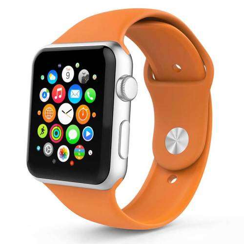 Apple Watch Original 42mm Silver Aluminum Case with Orange Sport Band
