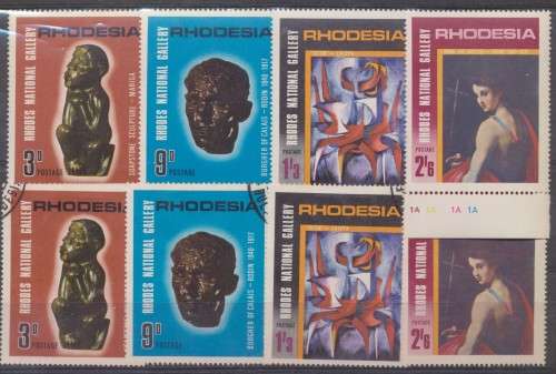 1967 - SG414/7   RHODESIA  ,RHODES NATIONAL GALLERY  SET FINE  MINT & USED