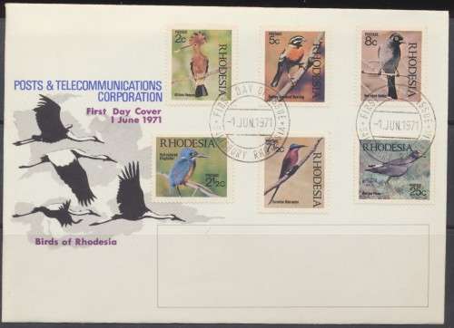 RHODESIA 1971 - SACC 221/6 - BIRDS OF RHODESIA  FIRST DAY COVER