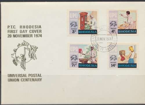 RHODESIA 1974 -   SACC 272/5  UNIVERSAL POSTAL UNION FIRST DAY COVER