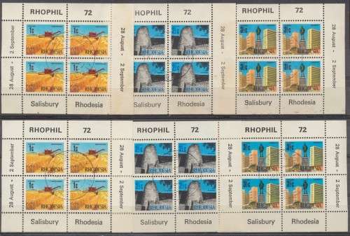 RHODESIA 1972 -  SACC 236/8  C  &  D MINI-SHEETS FINE USED