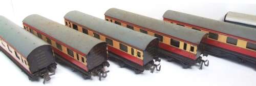 TRIX TTR OO: 6pc Rare Vintage All Metal 3 Rail British Models in good boxed condition (England)