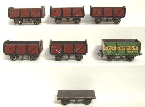 OO: 7pc 3 Rail Vintage Custom Build Open Freight Wagons sold as SCRAP