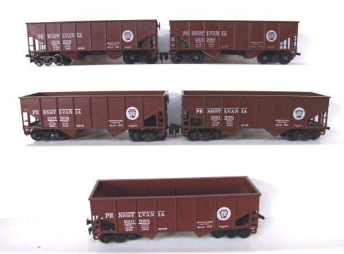 ATHEARN HO: 5 x PENNSYLVANIA 2 Bay Hoppers in good un-boxed condition (USA)