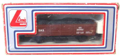 LIMA HO: Vintage SAR ES Coal Wagon with Load in fair boxed condition (Italy)
