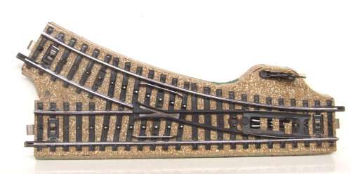 MARKLIN HO/OO:  Vintage 3 Rail LH Manual Point in good un-boxed operational condition.(Germany)