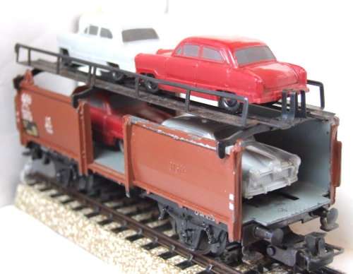 MARKLIN HO:Rare Auto Transporter with 4x  Marklin Car Load in good used & un-boxed condition (Italy)