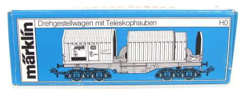 MARKLIN HO:Modern 3-rail AC Metal Carrier with Telescopic Roof in Good boxed condition (Germany)