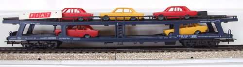 LIMA HO: RARE Auto transporter with 5x FIAT Car Load in good used & un-boxed condition (Italy)