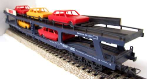 LIMA HO: RARE Auto transporter with 5x FIAT Car Load in good used & un-boxed condition (Italy)
