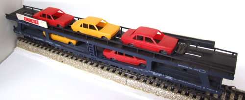 LIMA HO: RARE Auto transporter with 5x FIAT Car Load in good used & un-boxed condition (Italy)