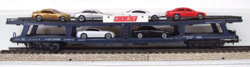 LIMA HO: Auto transporter with 6x Modern Car Load in good used & un-boxed condition (Italy)